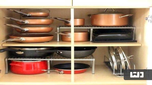 4 ترفند ساده برای چیدمان قابلمه در کابینت آشپزخانه